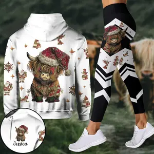 Personalized Adorable Highland Cow - Highland Cow Hoodie and Leggings