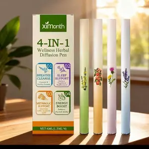 4-IN-1 Wellness Herbal Diffusion Pen - Natural Aromatherapy for Breathe Cleanse Sleep Support Energy Boost & Metabolic Support