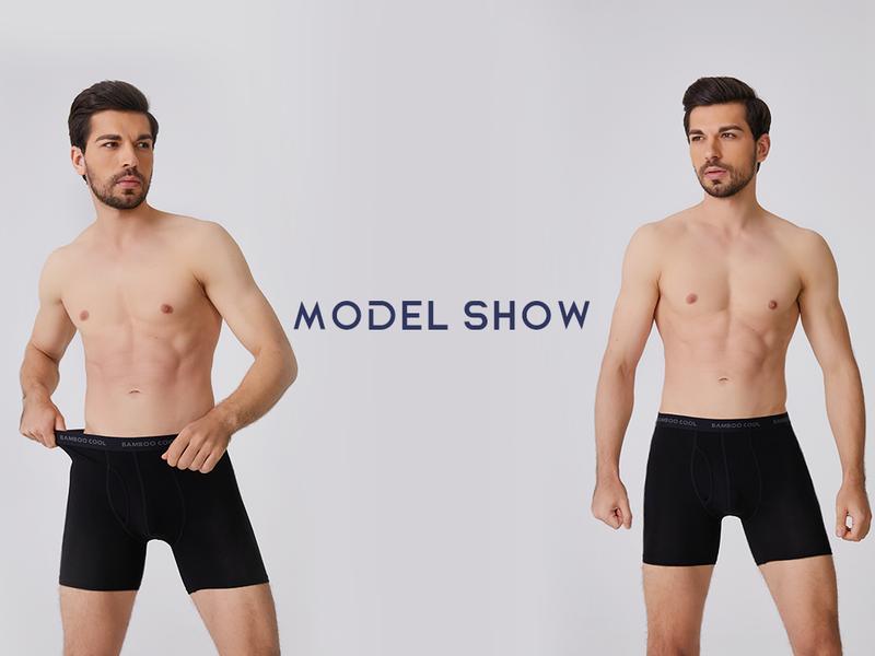 BAMBOO COOL Men's Ultra Breathable Underwear No Riding Up Boxer Briefs with Comfort Flexible Waistband Multipack 92% Bamboo Viscose 8% Spandex Moisture-Wicking
