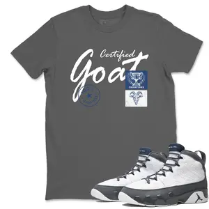 Unisex T-shirt To Match Sneakers  Jordan 9 Flint Grey "French Blue" - Certified Goat. 100% Cotton for Casual Wear. Comfortable Summer Unisex T-Shirt to match Jordan Sneaker. Streetwear Style. urban outfitters