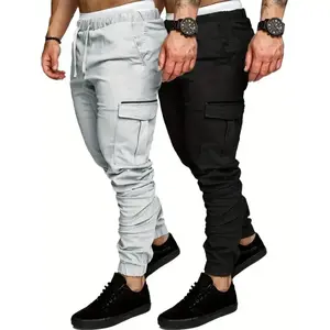 2 Pack Cargo Pants For Men - Relaxed Fit Twill Joggers With Elastic Waistband And Stretch Fabric - Casual Wear Cotton Menswear Fathersdaygift Trouser