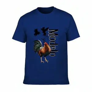 Modelo Rooster T-Shirt - Bold Rooster Graphic With Dynamic Fighting Cocks , Perfect For Beer Lovers And Fiesta Enthusiasts , Casual Daily Wear , Relaxed Fit , Unisex Style , Unique Modelo Design Crewneck Menswear Classic