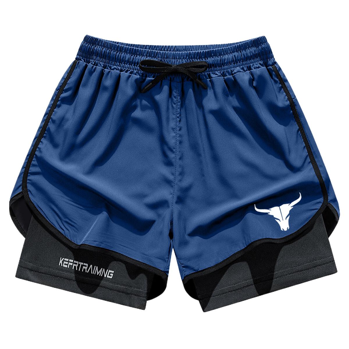 Men's stylish printed pattern sports shorts with side pockets, elastic waistband, lightweight stretch fabric, suitable for running and casual wear - compression shorts | Gray, running shorts | Fashion sports shorts | Comfortable fit