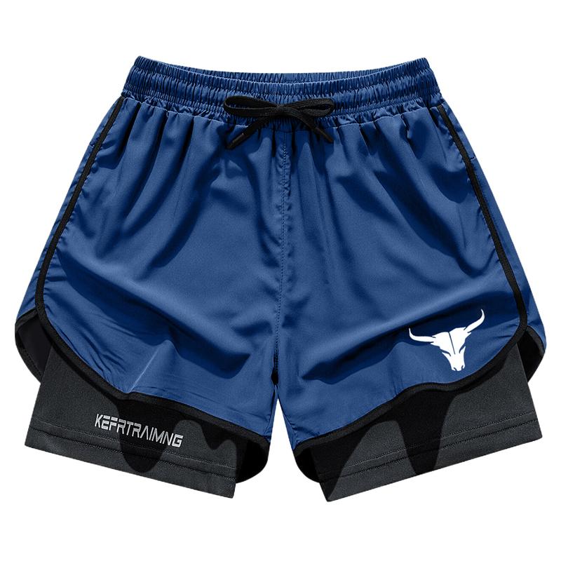 Men's stylish printed pattern sports shorts with side pockets, elastic waistband, lightweight stretch fabric, suitable for running and casual wear - compression shorts | Gray, running shorts | Fashion sports shorts | Comfortable fit