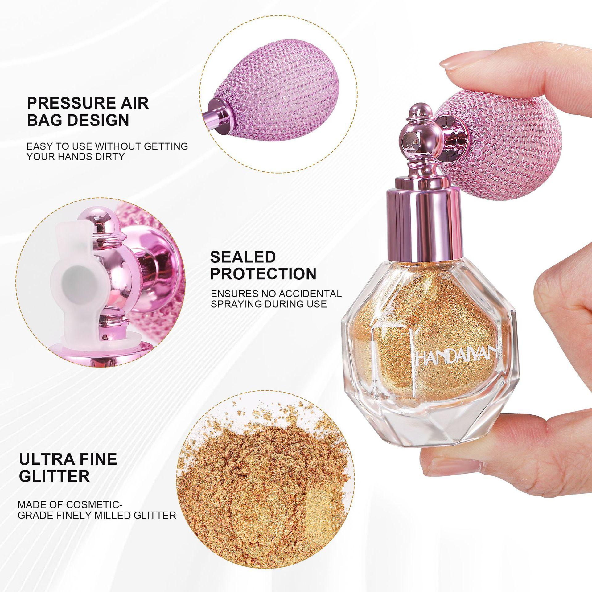 Highlighter Powder Spray Magic Shimmer - For Body, Hair, Face, Lips - Sparkle Glitter Highlighter Makeup Powder - Lightweight - Long Lasting or Women Halloween Party or Daily Wear,sunscreen