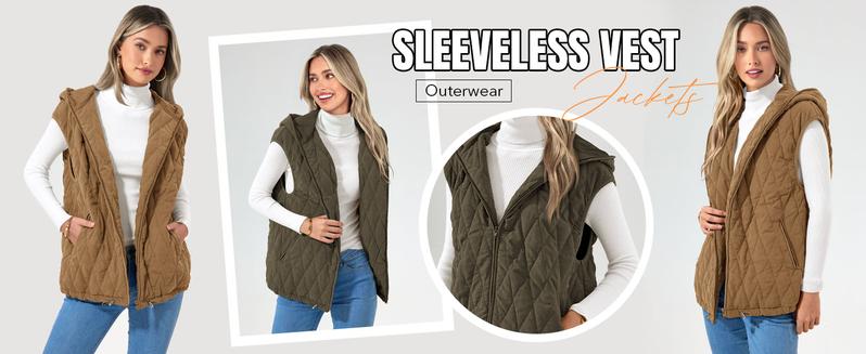 PrettyGarden Women's Quilted Vest Casual Sleeveless Hooded Zip Up Diamond pattern Jacket With Pockets Winter Coat Outerwear Minimalist Top
