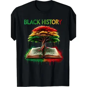 Black History Inspiring The Future African American History T-Shirt.jpgSame style for men and women 2025 summer short-sleeved printed T-shirt pure