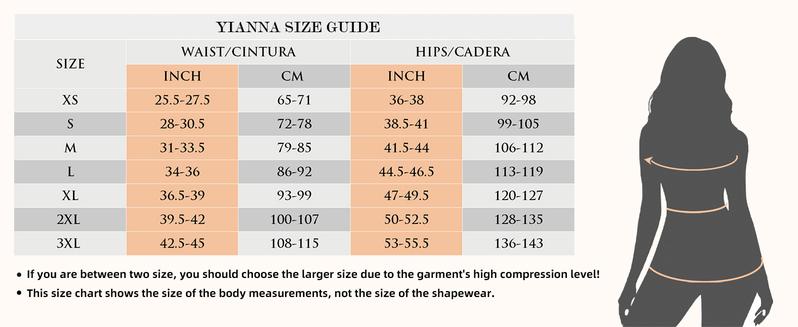 Women’s YIANNA Fajas Colombianas shapewear  Tummy Control Butt Lifter Shaper with Zipper Crotch detachable shoulder strap