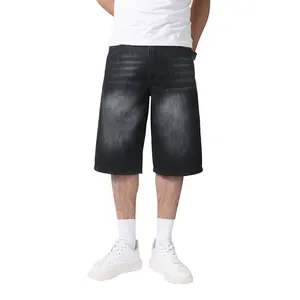 JUNBAOSS Streetwear Must-Have: Men's Oversized Wide-Leg Denim Shorts – Y2K Vintage, Breathable, Hip Hop Inspired Summer Jorts