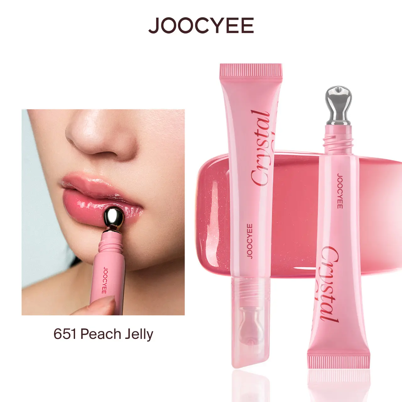 JOOCYEE Crystal Glass Lip Gloss - Hydrating & Moisturizing Non-Sticky Lip Glossy with 8H Moisture, Dewy High Shine Finish, Smooths Lip Lines, Icy Feeling Silky Soft Lips Summer Essentials campingessentials