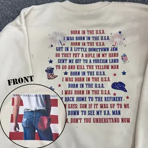 Springsteen Born In The USA T Shirt, 4th July Shirt, 80s Rock Music Tee, Music Lover Gift Unisex Cotton Style