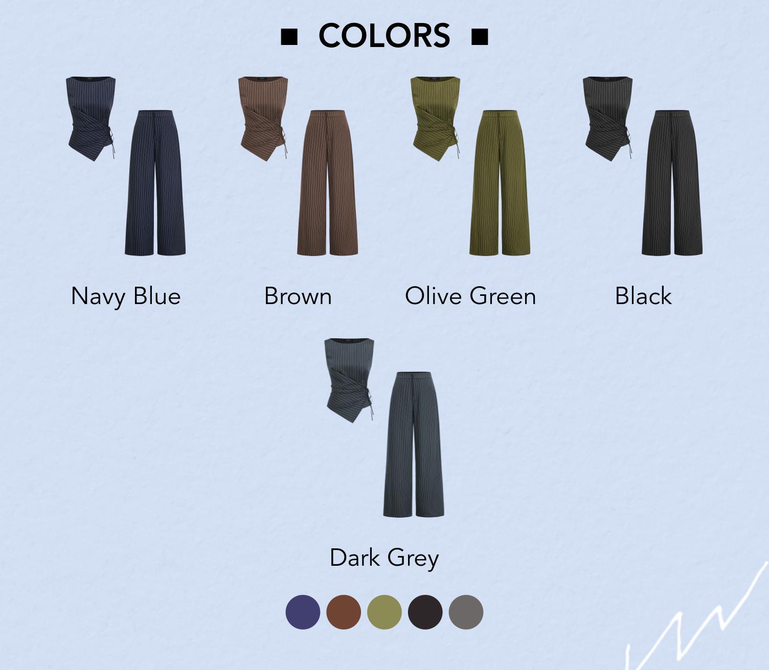 Cider Boat Neck Striped Wrap Knotted Top & Mid Rise Straight Leg Trousers Set– Office & Weekend Casual