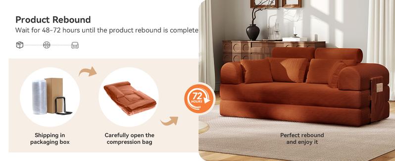 5-in-1 Reinforced Folding Sofa Bed | 79" Steel Support Frame with High-Resilience Memory Foam | Sturdy & No Tools Needed for Family Living Room 5-in-1 Reinforced Folding Sofa Bed | 79" Steel Support Frame with High-Resilience Memory Foam | Sturdy & No Tools Needed for Family Living Room