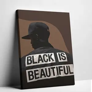 Black  Wall Art-Black Is Beautiful Art Print, Abstract Black  Portrait man