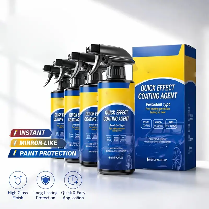 Fast Acting Nano Ceramic Car Coating Spray for Professional Detailing Results Liquid Polish and Waterless Spray Wax for Plastic Trim and Glass