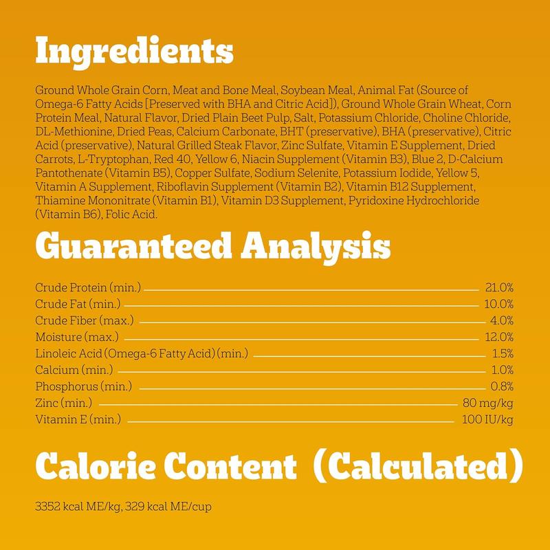 Pedigree Adult Dry Dog Food, Complete Nutrition, Roasted Steak & Vegetable/ Chicken & Vegetable Flavor, 18 lb. Bag