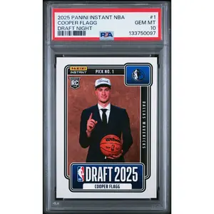 Cooper Flagg 2025 Panini Instant NBA Draft Night Basketball Rookie Card #1 Graded PSA 10 Cert #133750097