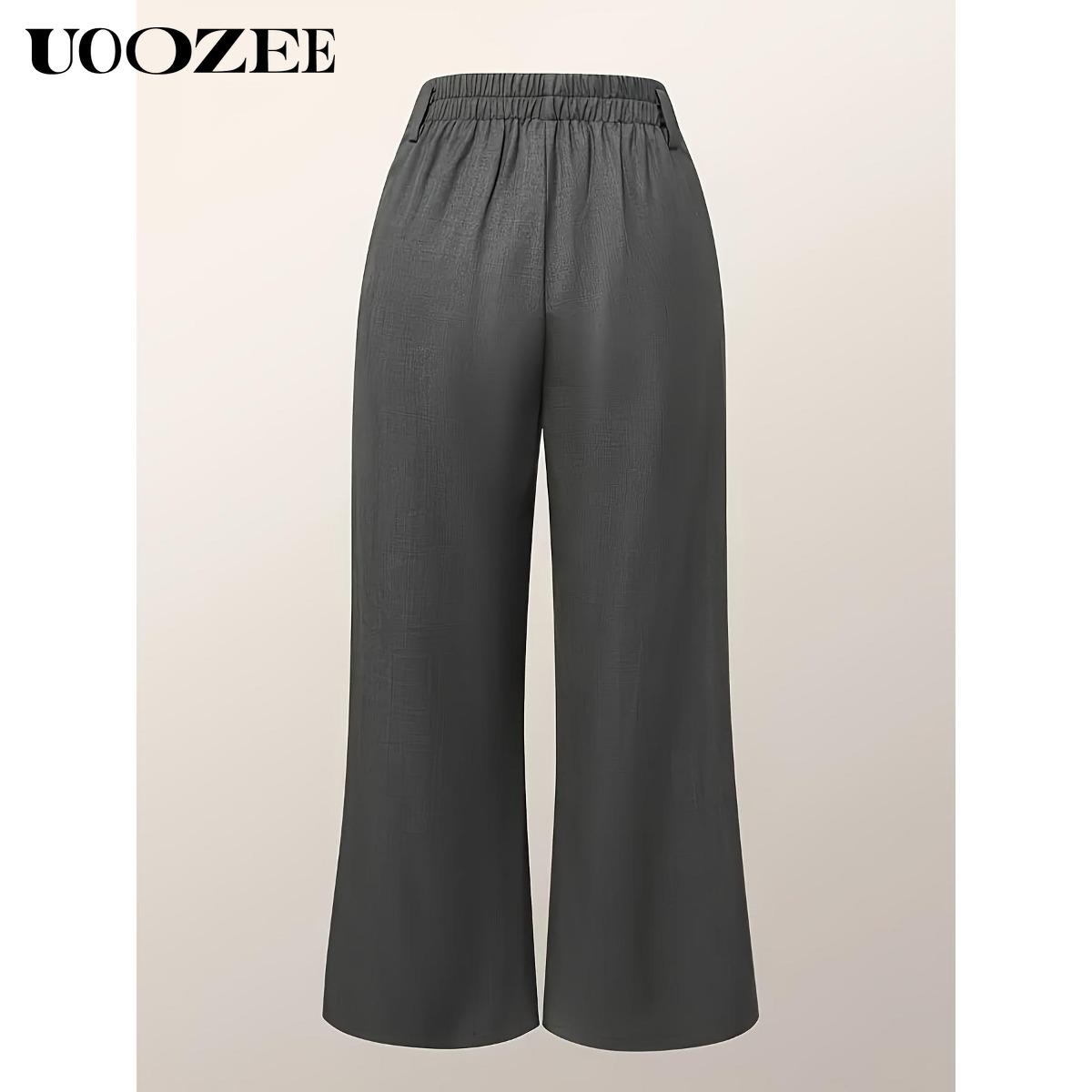 Women's Loose Wide Pants High-Waisted Pleated Split-Front Pants Trousers No belt Womenswear Bottom