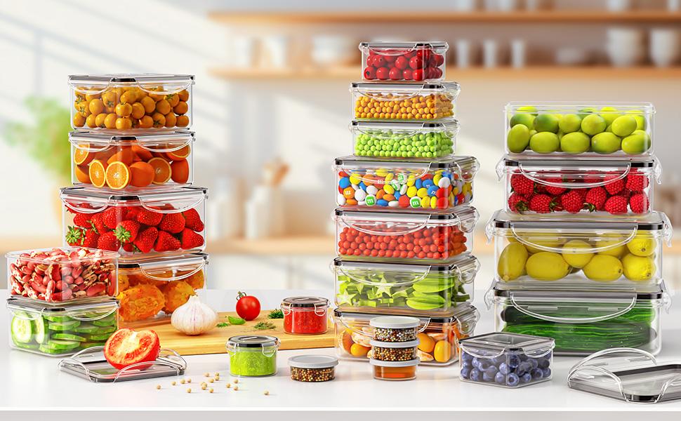 40 PCS Airtight Food Storage Containers with Lids – Leakproof BPA-Free Meal Prep Containers, Stackable Kitchen & Fridge Organizer 40 PCS Airtight Food Storage Containers with Lids – Leakproof BPA-Free Meal Prep Containers, Stackable Kitchen & Fridge Organizer
