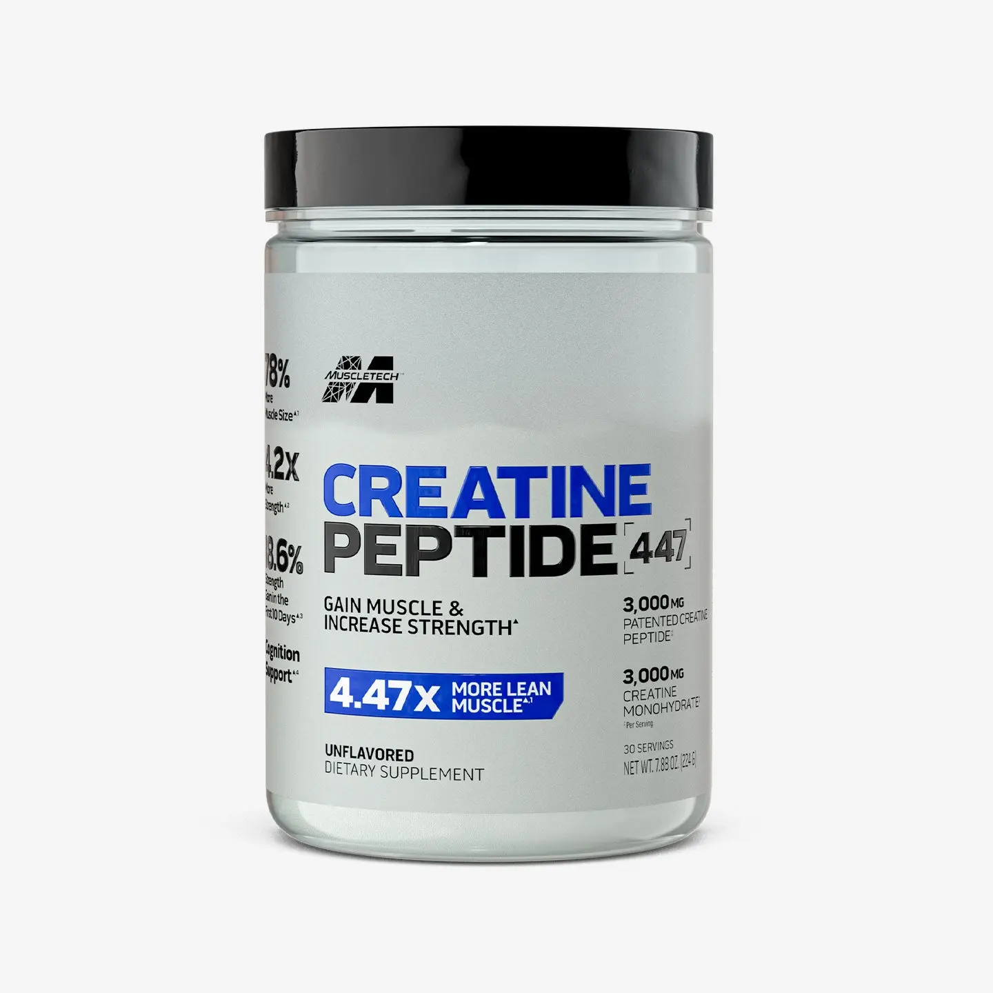 MuscleTech Creatine Peptide 447, Unflavored - 30 Servings | Muscle Support Supplement