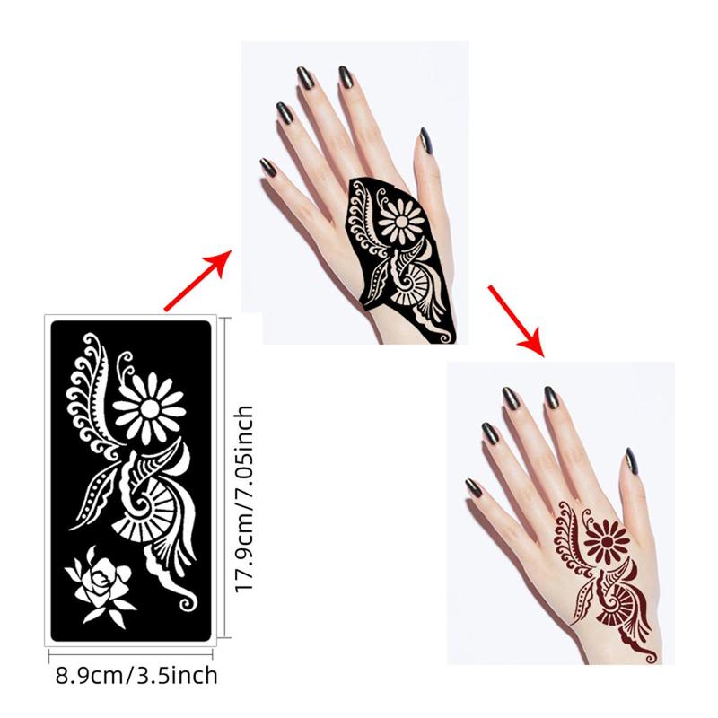 Mixed Color Semi-permanent Tattoo Kit, 1 Set Long-lasting Temporary Tattoo Ink Gel & Sheets Stencils & Accessories, Body Art Kit for Women & Men