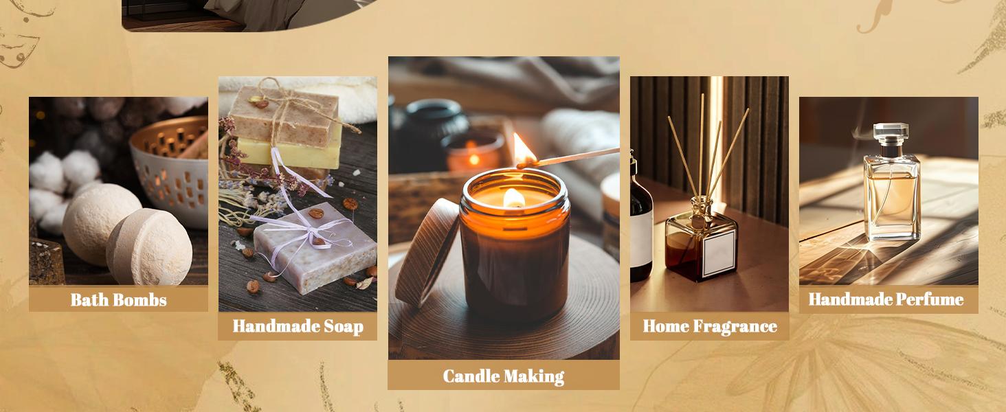 Aeshory Essential Oil Collection 6 Bottles of 6 Essential Oil Blends for Diffusers Candles Soap Making Aroma Perfume Scented Liquid for Enhancing Your Environment