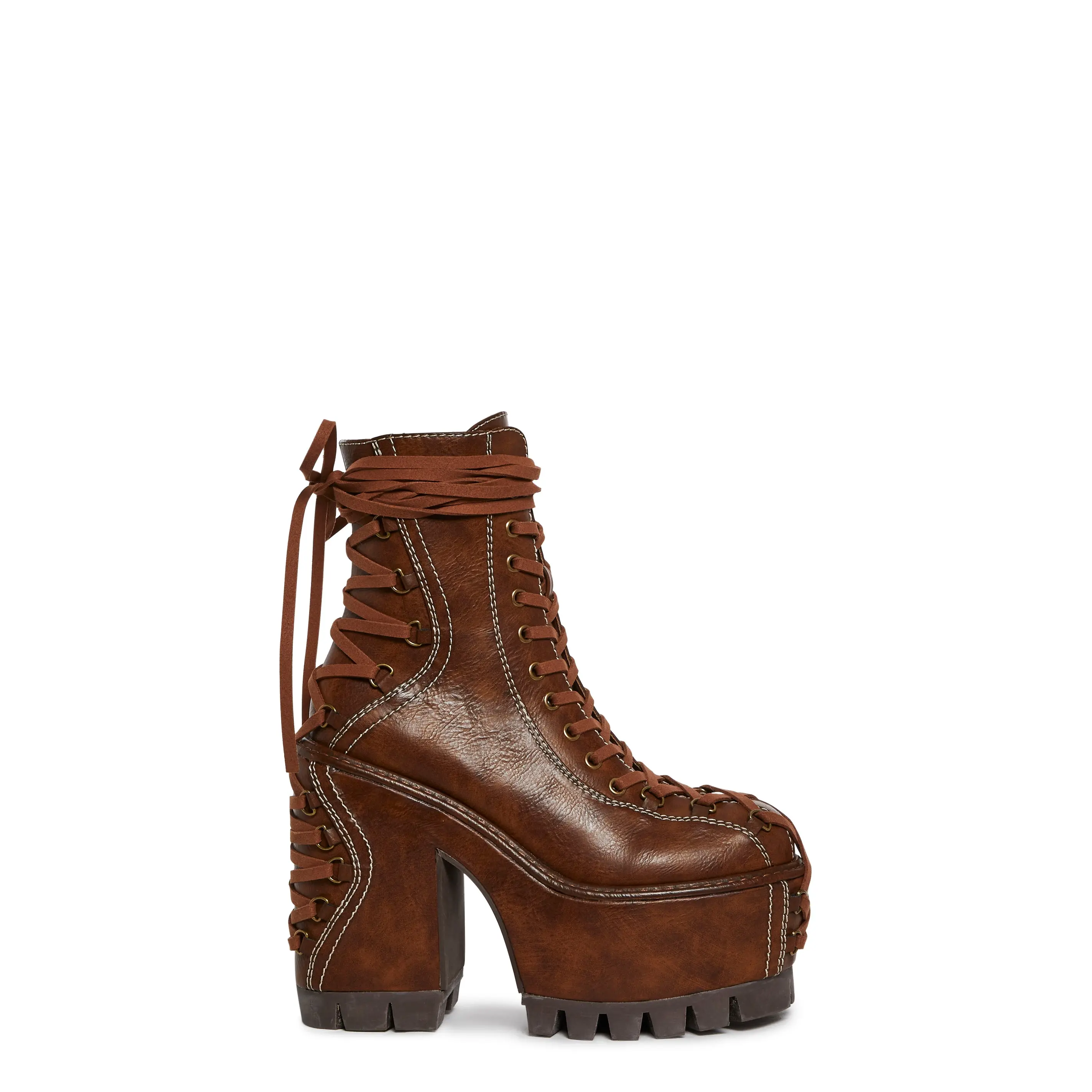 Woodland Lucid Dream Corset Boots - Brown