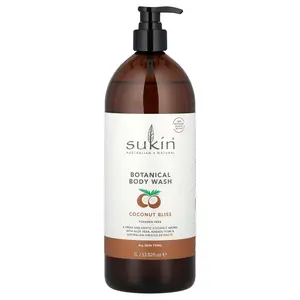 Sukin Botanical Body Wash, All Skin Types, Coconut Bliss, 33.82 fl oz (1 l)