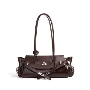 SADI Bag New Early Spring Trendy Real  Leather Handbag Elegant Shoulder Bag Simple Women's Handbag Y2k Style Retro-Futurism