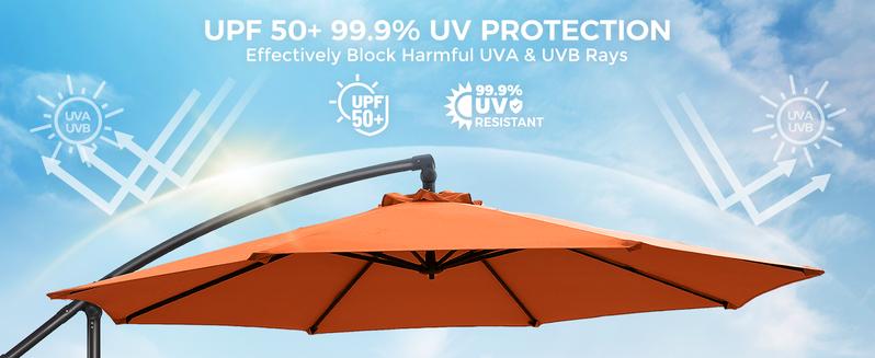 【Collection of Patio Umbrellas】Homshade Premium 10ft/9ft/7.5ft Offset Patio Umbrella with Adjustable Canopy & Easy Tilt System for Pool Deck & Garden - Solar Parasol with UV Protection