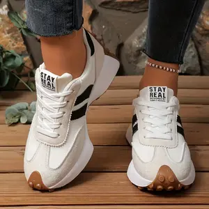 TikTok Hot Women's Striped Sneakers | Comfort Fit | Chunky Platform | Casual Outings & Travel
