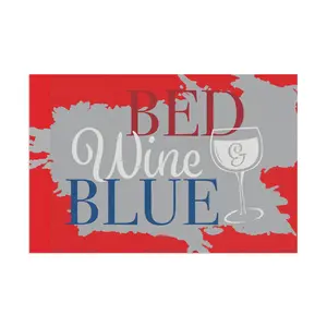 Flag - Red Wine & Blue Decorative Flag (Bed Wine & Blue Design)