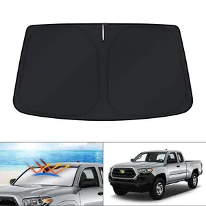 Canvcle Custom Fit Toyota Tacoma Windshield Sun Shade 2016-2025 UV Protection Foldable Sun Visor Cover for 2Dr 4Dr Pickup Trucks Accessories 240T Reflective Fabric
