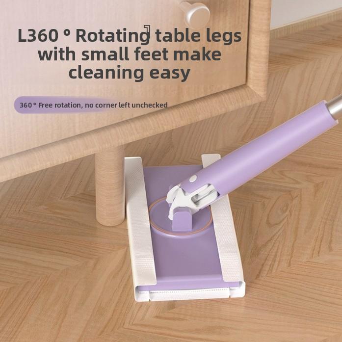 Portable Self-Squeeze Mop Set, Flat Mops, Reusable Cleaning Tool for Hard Floors, Compact Bathroom & Home Maintenance Accessory