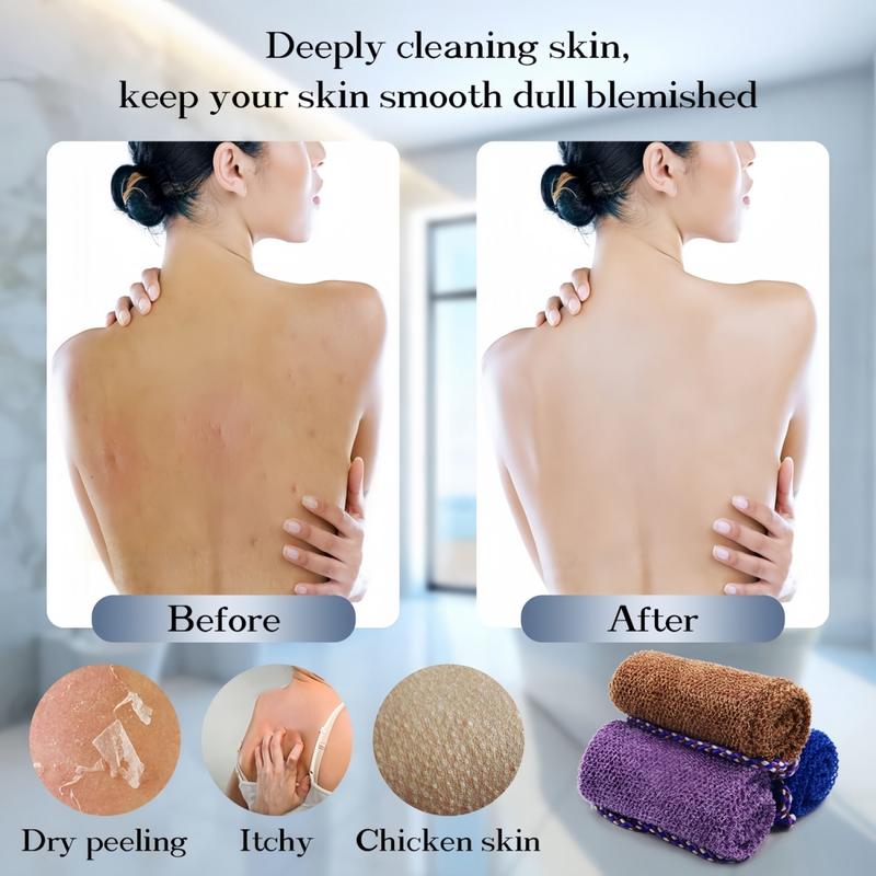 3 Pieces African Net Sponge with Handles Long African Exfoliating Net Washcloth Bath Sponge Net Cloth Wash Net Body Back Scrubber for Shower Loofah