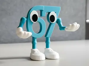 67 Meme Figure Buddy  Italian Brainrot Figurine, Functional Pen and Glasses Holder, Funny Desk Decor Gift For Kids, Collectable Block-Style Toy