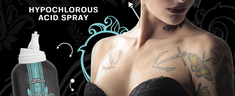 Base Laboratories Hypochlorous Acid Spray 8oz | Piercing Aftercare Spray for Bumps, Keloids & Wounds - Nose, Ears, Belly, & More - Fast Healing Solution Antiseptic Liquid Cleansing Woundspray Aid