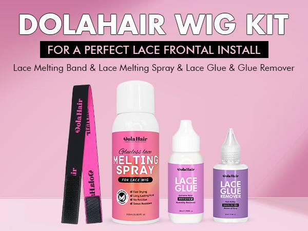 Dolahair Glueless Lace Melting Spray Wig Install Kit with Lace Glue Adhesive Glue Remover & Lace Bands for Seamless Natural Look Dolahair Glueless Lace Melting Spray Wig Install Kit with Lace Glue Adhesive Glue Remover & Lace Bands for Seamless Natural Look