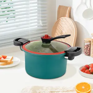 9 25 Inch 1 8L 304 Stainless Steel Stock Pot with Lid Multipurpose Cookware Micro Pressure Cooker for Gas Induction Cooktop Green