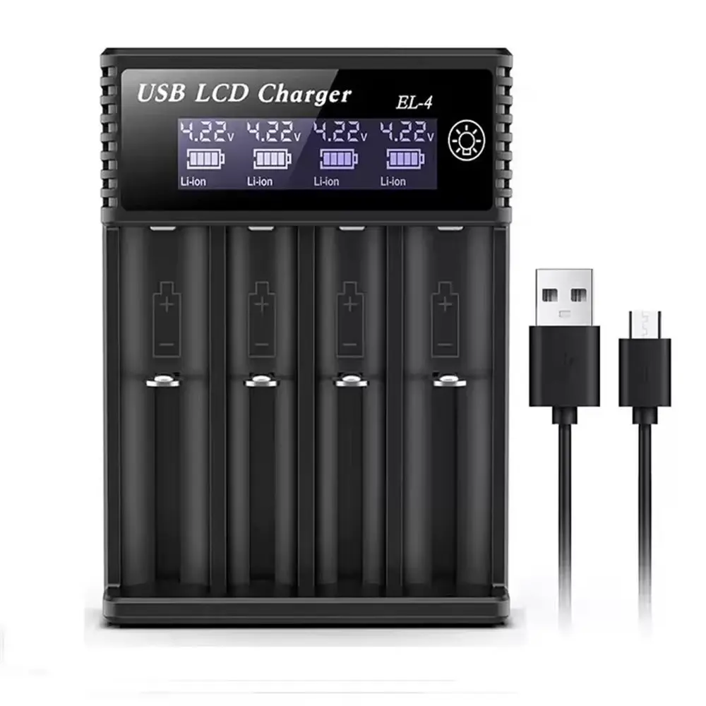 USB LCD Screen Battery Smart Charger for 18650 3.7v Rechargeable Lithium Batteries & 1.2v Nimh Aa Aaa Batteries, Intelligent Charging Solution, Battery Chargers