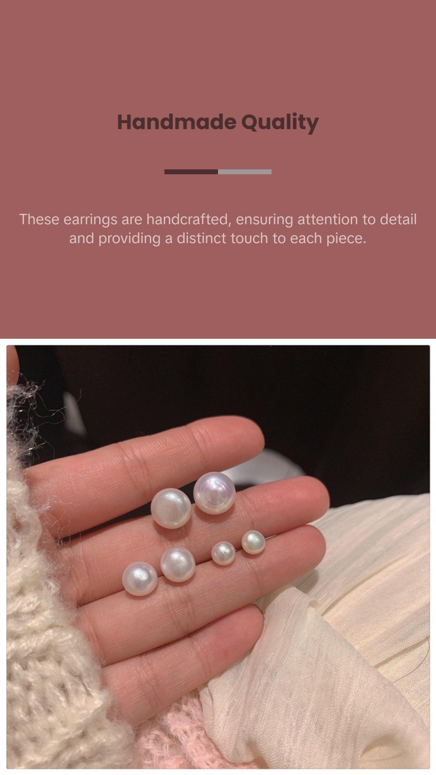 Natural real pearl simple stud, 6mm 8mm 10mm round pearl studs, Ivory pearl stud earrings, Everyday stud earrings, Minimalist pearl earrings