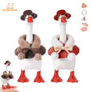 4 Pcs 7 Inch Goose Outfits Fluffy Mini Desk Goose Outfits,Winter Detective Outfit Set Detective Hat Plaid Cape Collar Glasses, Accessories for Magnetic Desk Goose Statue Key Holder,Perfect Birthday Gift