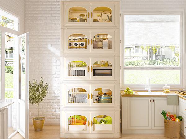 [Clearance]RaybeeFurniture 1/2/3/4/5 Layer Plastic Storage Bin with A Lid, Stackable Storage Containers with Wheels, Foldable Storage Boxes, Closet Organizers for Living Room,Office,Dorm,Kitchen