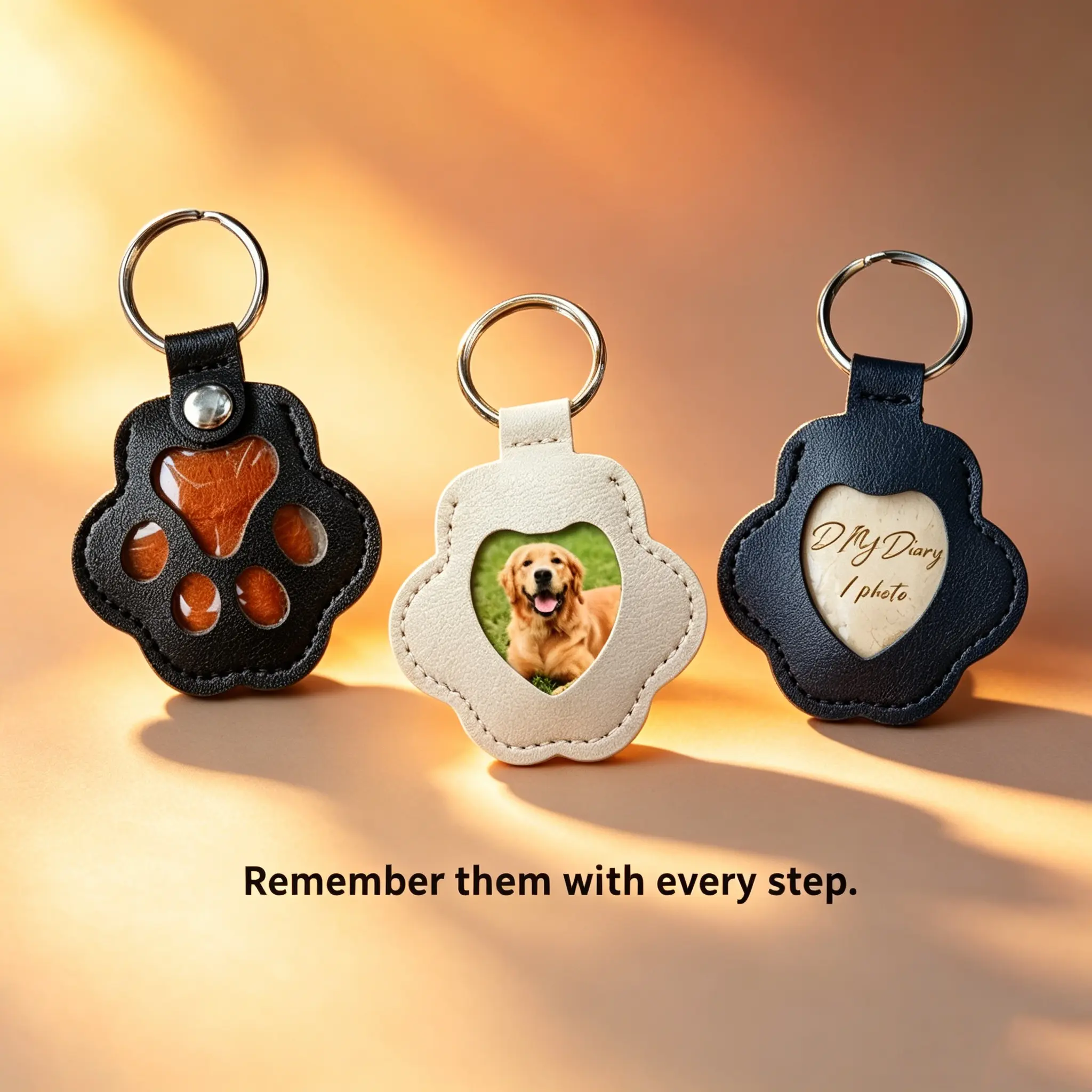 Pet Memorial 2-in-1 Leather Mini Fur Holder Charm - Small Keychain & Buckle, Durable Lightweight Commemorative Gift for Pet Lovers (Holds Cat/Dog Fur & Photo), Memorial Gift, The Memory Keeper sohochic