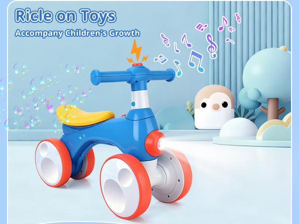 Electric Balance Bike Toys for Kids Toy, Indoor Outdoor Non-Pedal Walker Toys for Child, Balance Bike with Bubble Function, 4 Wheels Bicycle with Music and Light, First Riding on Toys with whistle Best First Birthday Gift Children Walker Electric Balance Bike Toys for Kids Toy, Indoor Outdoor Non-Pedal Walker Toys for Child, Balance Bike with Bubble Function, 4 Wheels Bicycle with Music and Light, First Riding on Toys with whistle Best First Birthday Gift Children Walker