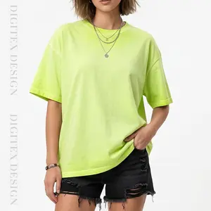 Digitex Heavyweight Dirty Washed Cotton Tee Unisex Basic Short Sleeve Top Beige Essential