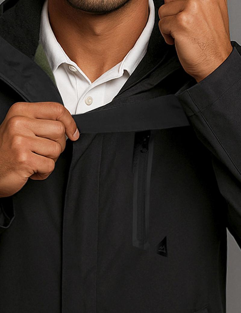 COOFANDY Men's Detachable Windbreaker - 3-Season Wear, Windproof & Waterproof