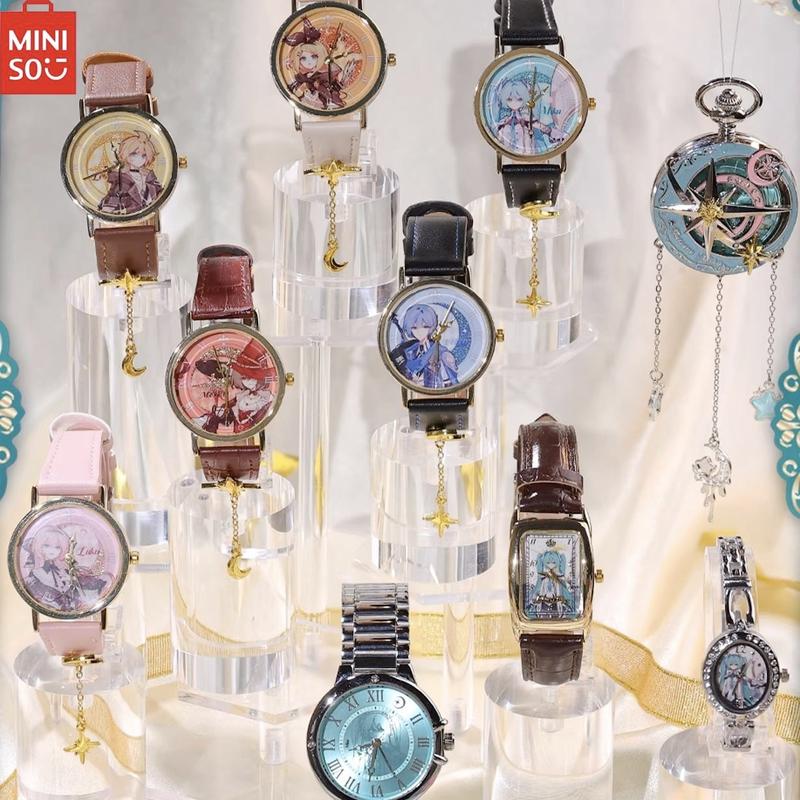 MINISO Hatsune Miku Star Moon Knight Series - Surprise Blind Box Wristwatch, Cute Anime Merchandise Versatile Suitable For Birthday Gift Everyday Wear