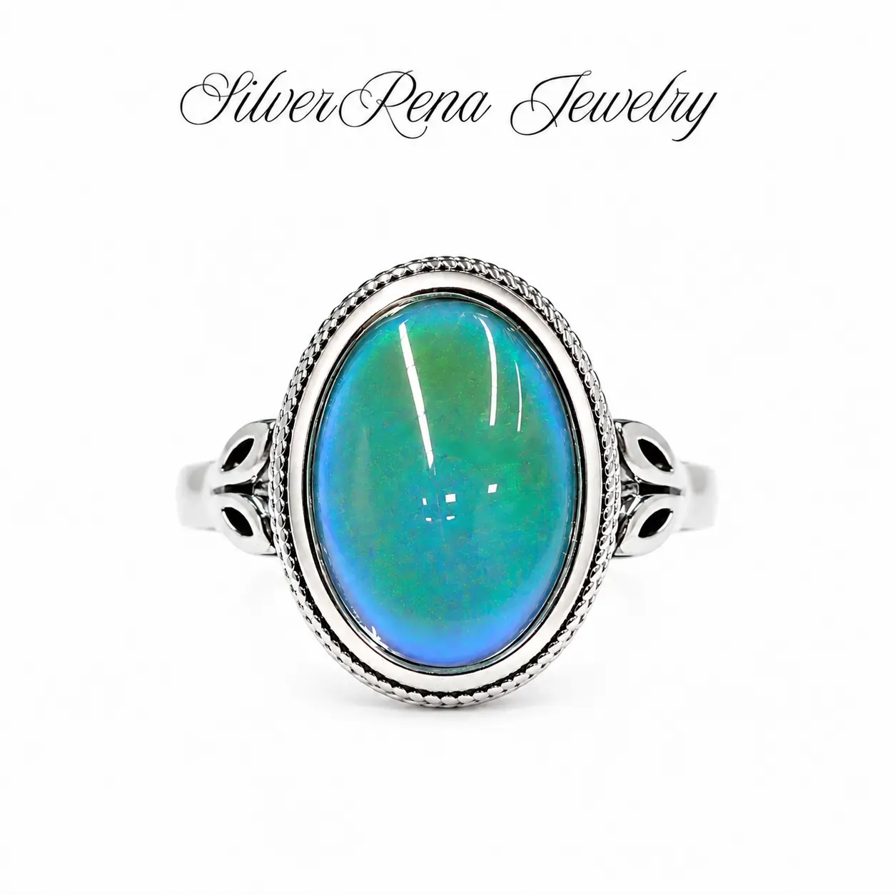 Women's S925 Sterling Silver Vintage Braided Oval Shape Mood Ring - Temperature-Activated Color-Changing Artificial Gem, Boho Witchy Statement Jewelry, Anniversary Gifts, Chemical-Avoiding Accessory for Crystal Lovers, Avoid Chemicals