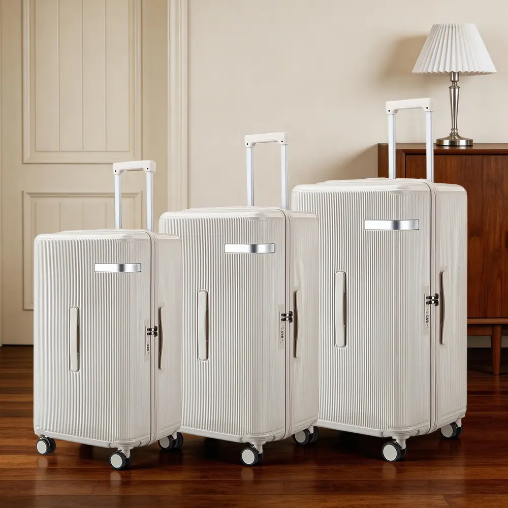 MY6039 Hardshell Luggage Set - 3-Piece Lightweight Rolling Polycarbonate Luggage (20/24/28 in) with Durable PC Shell, Anti-Theft Lock, 360° Silent Spinner Wheels, Cup & Phone Holder, Large Storage for Vacation Long Trips, Hardshell Luggage Sets, Lightweig